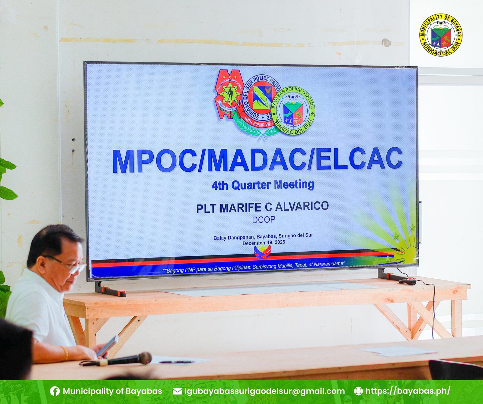 Joint 4th quarter meeting of the Municipal Peace and Order Council, Municipal Anti-drug Abuse Council, and End Local Communist Armed Conflict 1